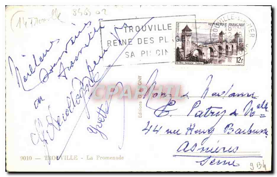 Trouville-sur-Mer — La Promenade — Éditions GIGNY n° 9010 — Rückseite