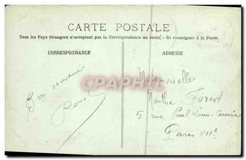 CPA Trouville Les planches et le casino — Verso