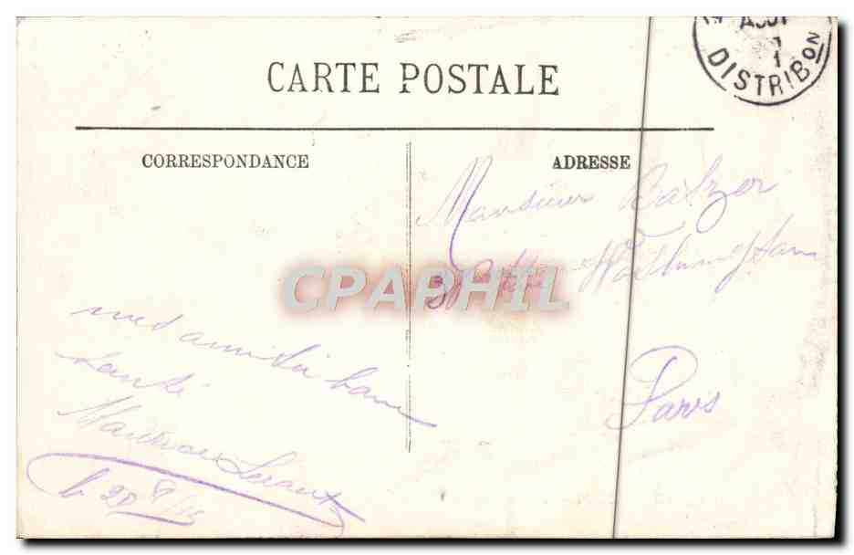 CPA Trouville La poissonnerie Bateau — Verso