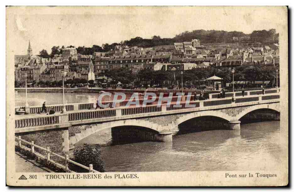 CPA Trouville Reine des plages Pont sur la Touques
