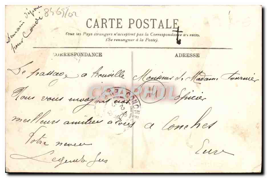 CPA Trouville Le port Bateaux — Rückseite