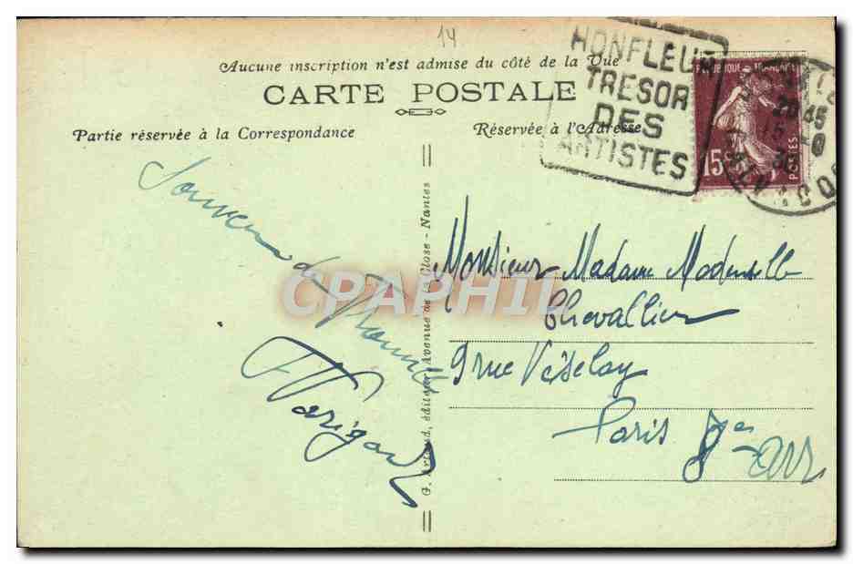CPA Trouville La reine des plages un coin du port et le casino Bateaux  — Rückseite