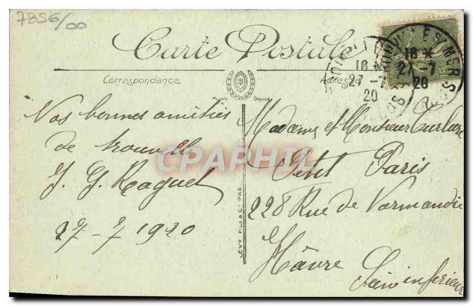 CPA Trouville Le port Bateaux — Verso