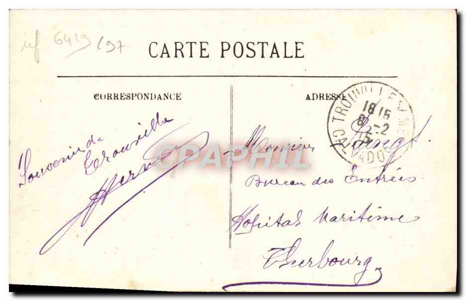 CPA Trouville Le port Bateaux — Verso