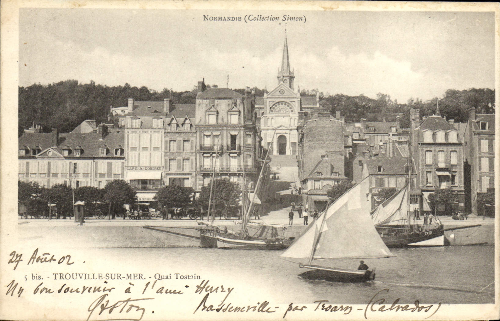 CPA Trouville Sur Mer Quai Tostain Bateaux 