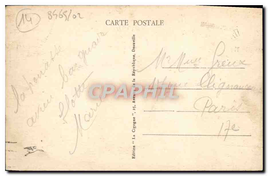 Deauville — La Plage Élégante — Édition "La Cigogne", 25, Avenue de la République, Deauville — Verso