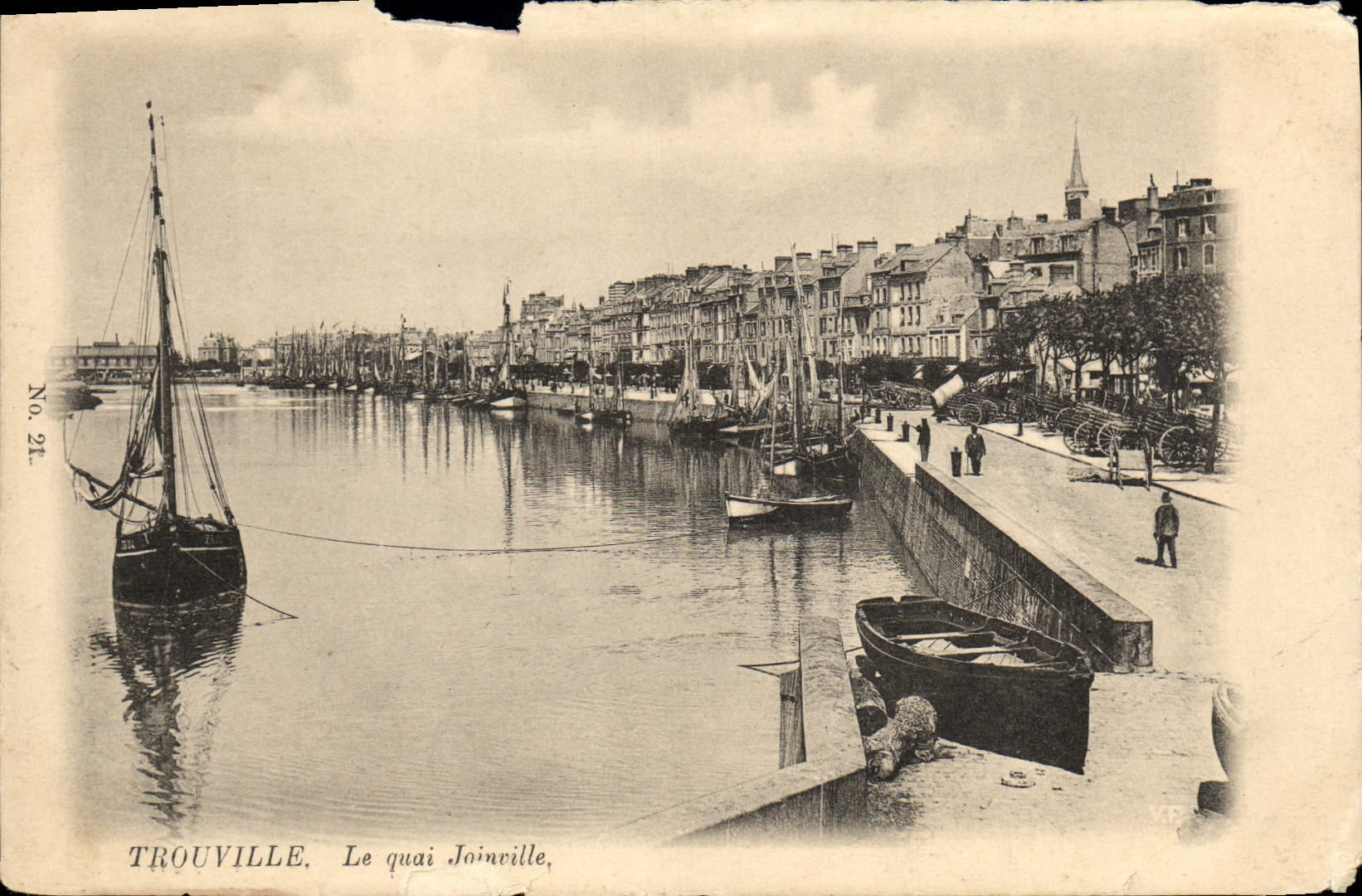 Tarjeta postal antigua Trouville les quai Joinville