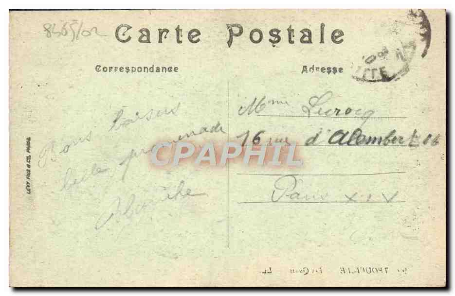 CPA Trouville Les quais — Verso