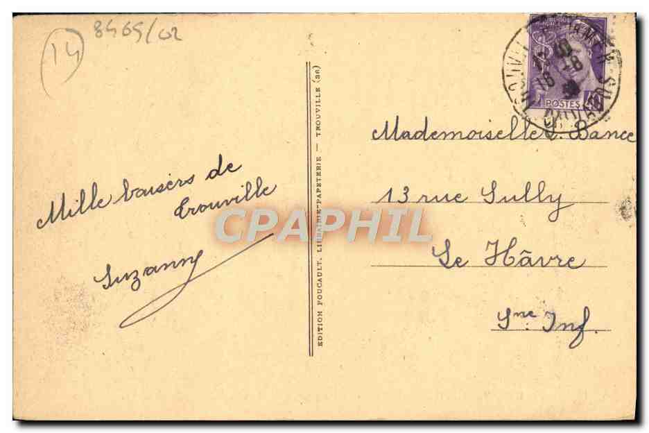 CPA Trouville Reine des plages plage des roches noires — Verso