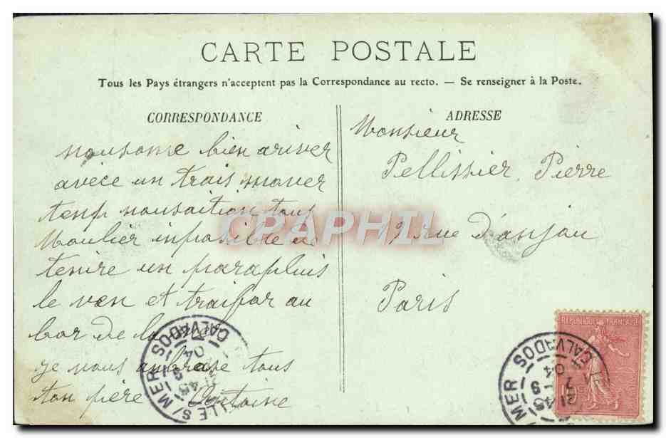 CPA Trouville Les roches noires — Rückseite