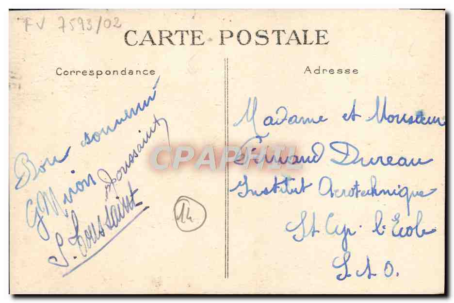 CPA Trouville Groupe de villas — Verso