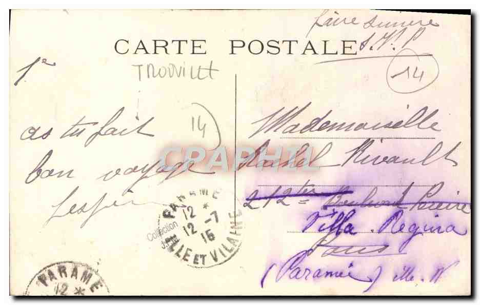 CPA Trouville Le pre la Bruyere — Verso
