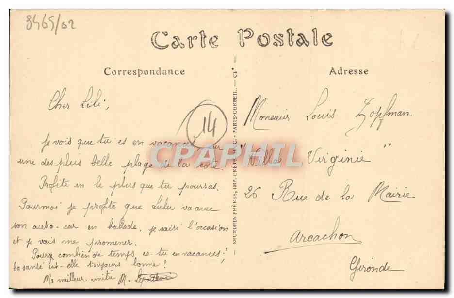 CPA Trouville sur mer vue generale des villas — Rückseite