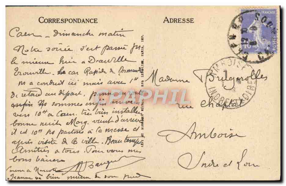 CPA Trouville La reine des plages vue generale — Verso