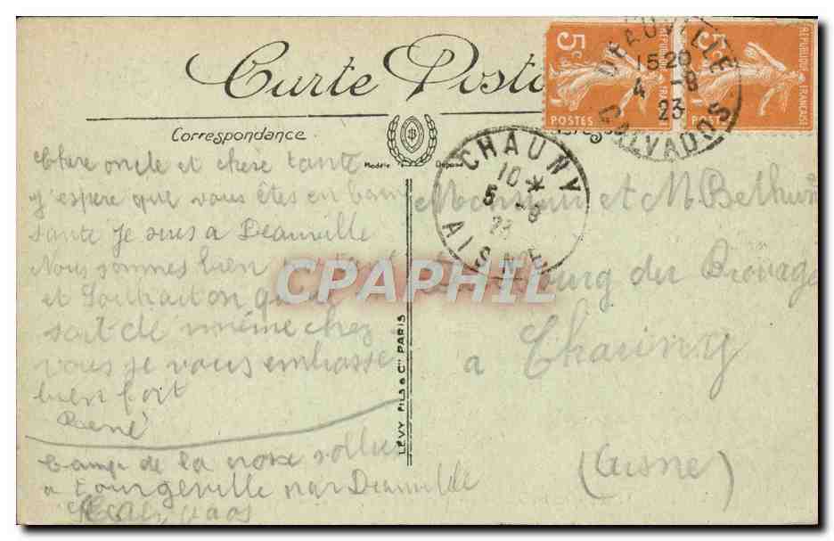 CPA Trouville Deauville vue generale prise des Fremonts  — Verso