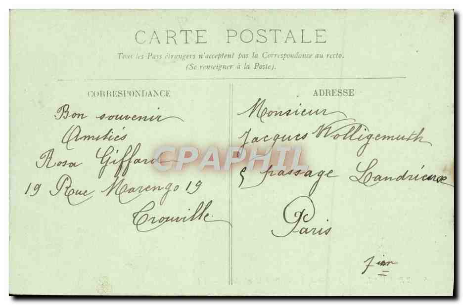 CPA Trouville Le bac de deauville a maree basse — Verso