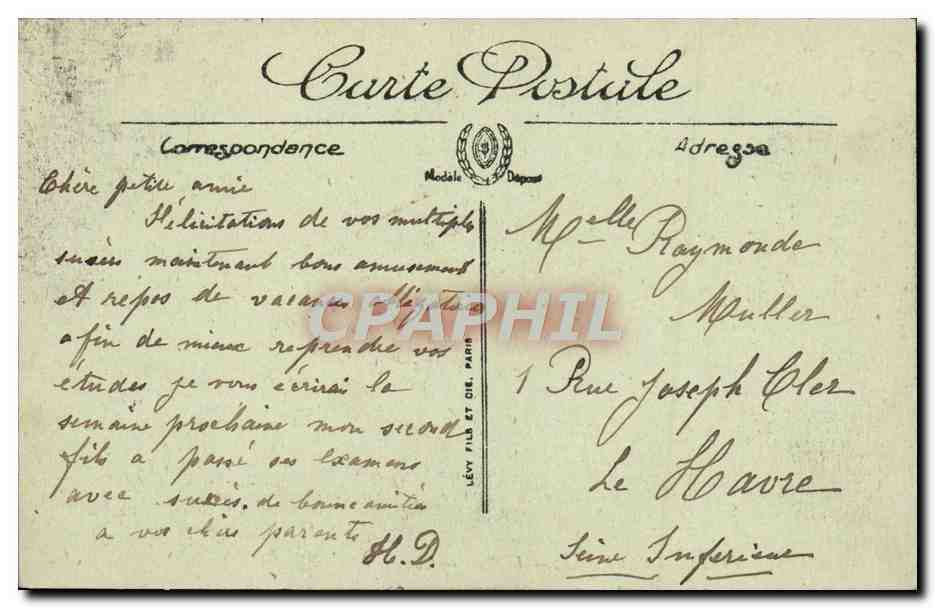 CPA Trouville Deauville Le bac Bateaux — Verso