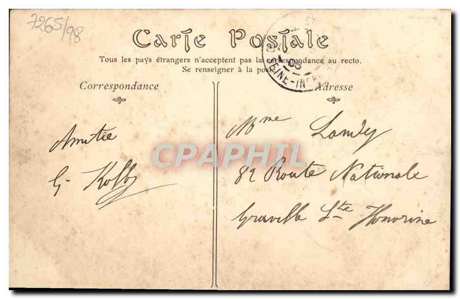 CPA Trouville Sur Mer La Passage du Bac a Mer Basse — Verso