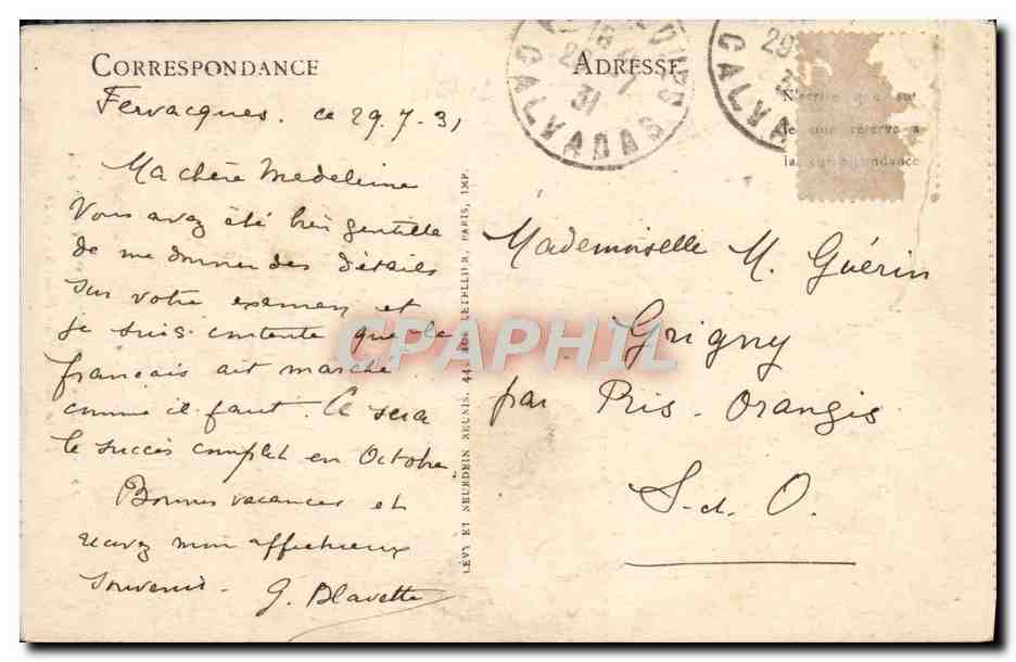 Château de FÉRVACQUES (Calvados) — Forte fortifiée (XVIIe siècle) — Éditeur Lévy & Neudien, n°22 — Verso