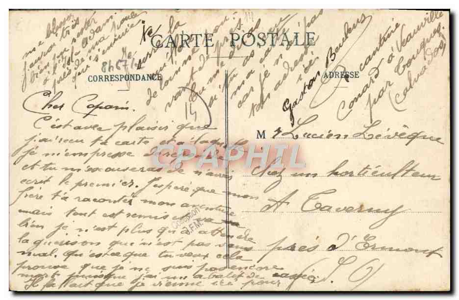 CPA Glanville Le Chateau — Verso