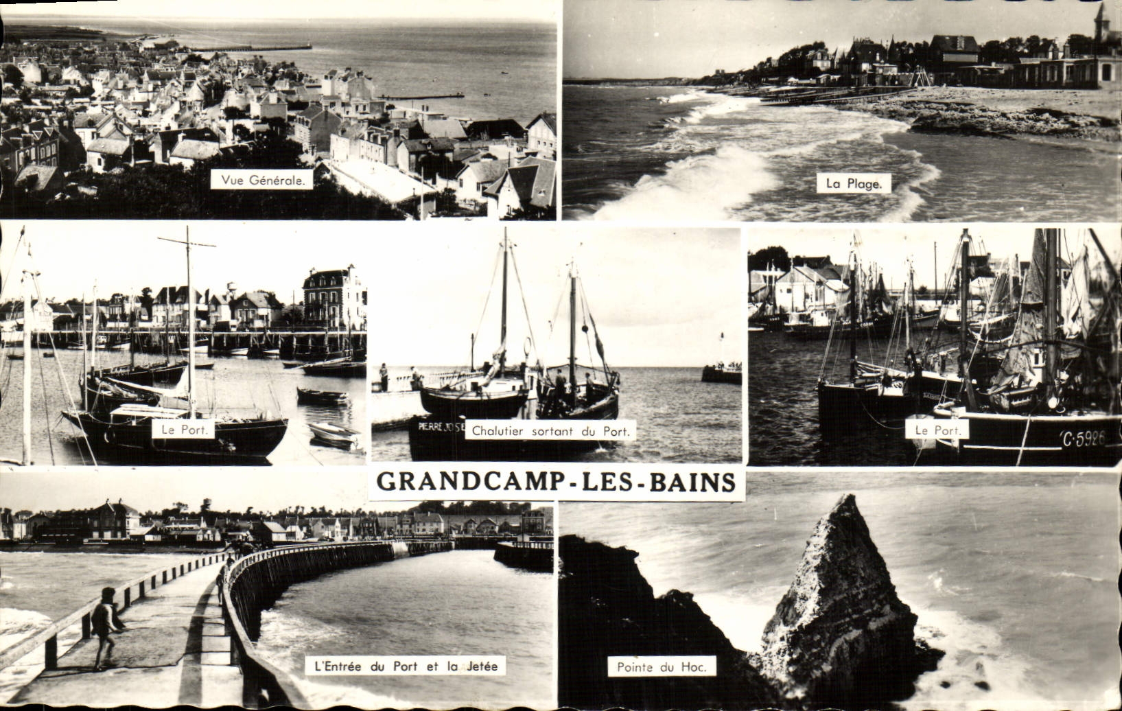 Grandcamp-les-Bains — Vue Générale, La Plage, Le Port, Pointe du Hoc — Éditions Artaud & Fils, Nantes