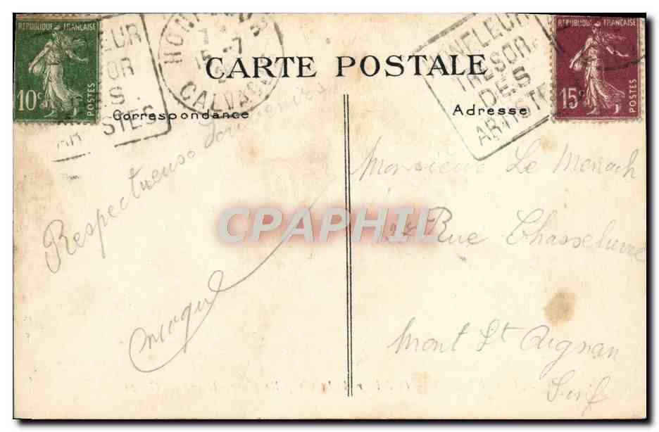 CPA Honfleur Interieur de la Chapelle de Notre Dame De Grace — Verso