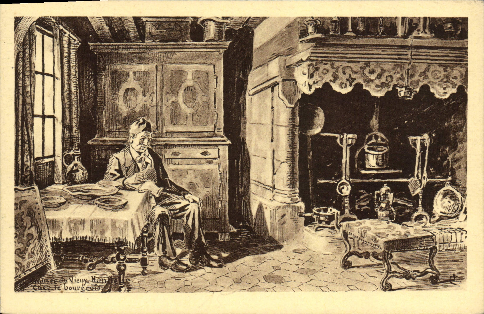 CPA Honfleur Musee De Vieux Chez le Bourgeois