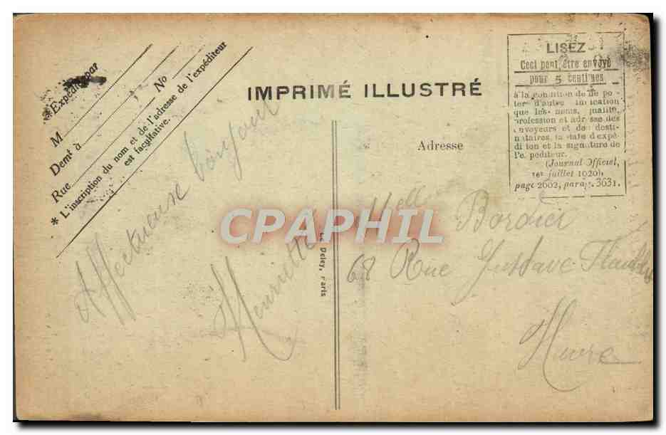 CPA Honfleur La Lieutenance — Rückseite