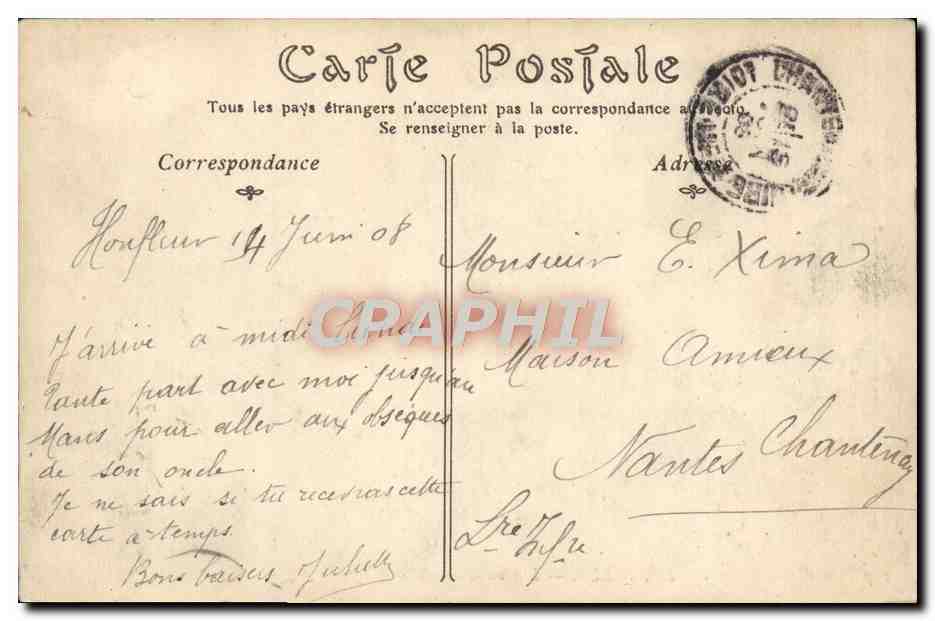 Honfleur — L'Avant-Port — Éditeur anonyme, n° 107 — Reverso