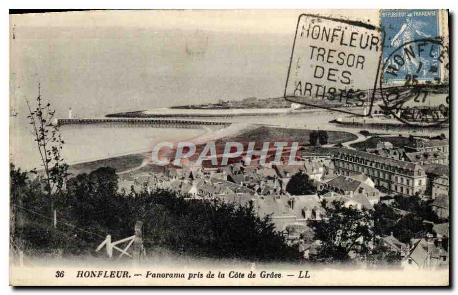Honfleur — Panorama pris de la Côte de Grâce — LL