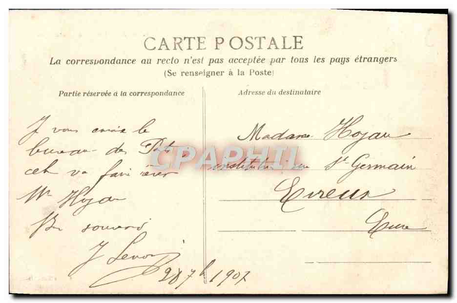 HONFLEUR — La Lieutenantance — Éditeur A.13 — Verso