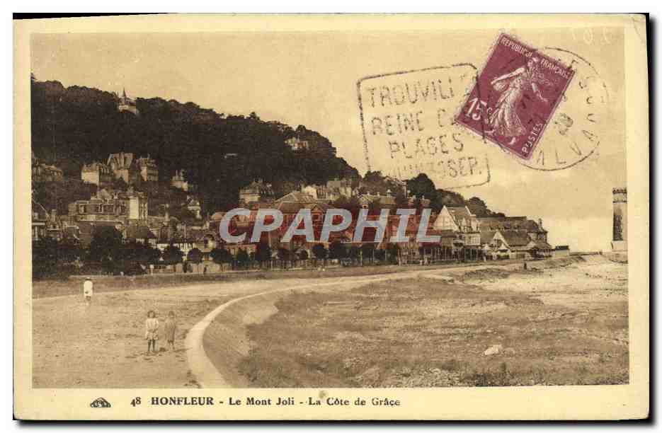 Honfleur - Le Mont Joli - La Côte de Grâce — éditeur : Op. Albacienne des Arts Normands, Strasbourg — n° 48