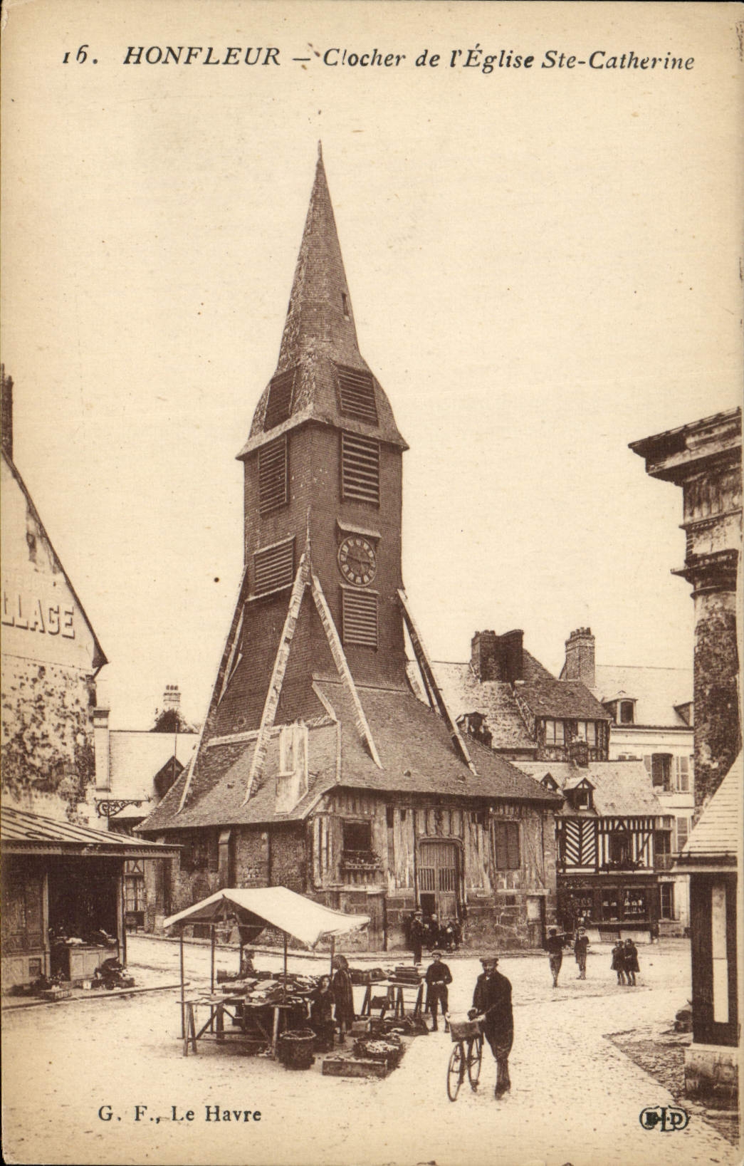 Honfleur — Clocher de l'Église Ste-Catherine — G. F., Le Havre