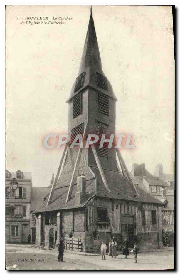 CPA Honfleur Le Clocher L'Eglise Ste Catherine