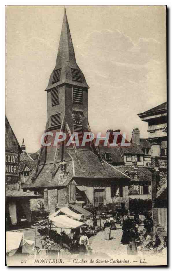 CPA Honfleur Le Clocher L'Eglise Ste Catherine