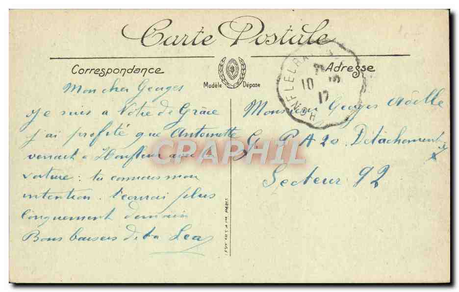 CPA Honfleur Le Clocher L'Eglise Ste Catherine — Rückseite