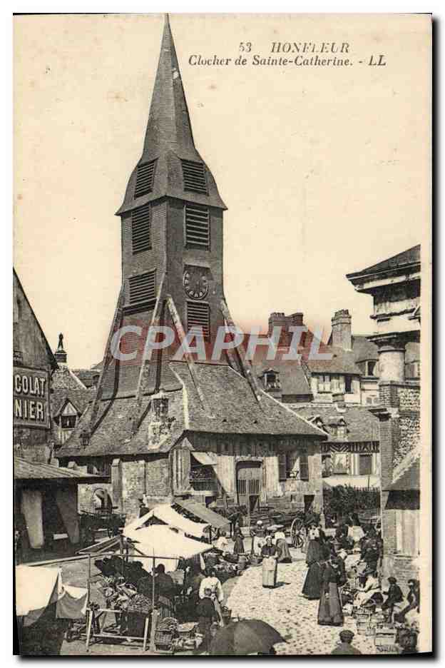CPA Honfleur Le Clocher L'Eglise Ste Catherine
