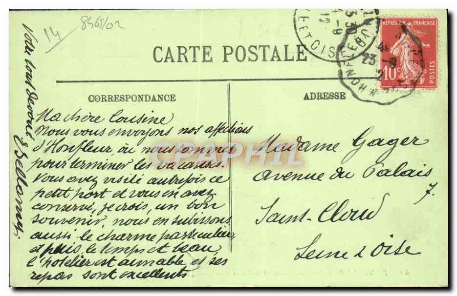 Honfleur — La Lieutenante et le Vieux Quai — LL. — n°49 — Reverso