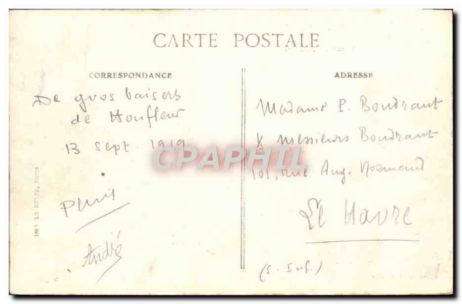 CPA Honfleur Un coin de la Cote de Grace Vue sur l'Estuaire Enfants — Verso