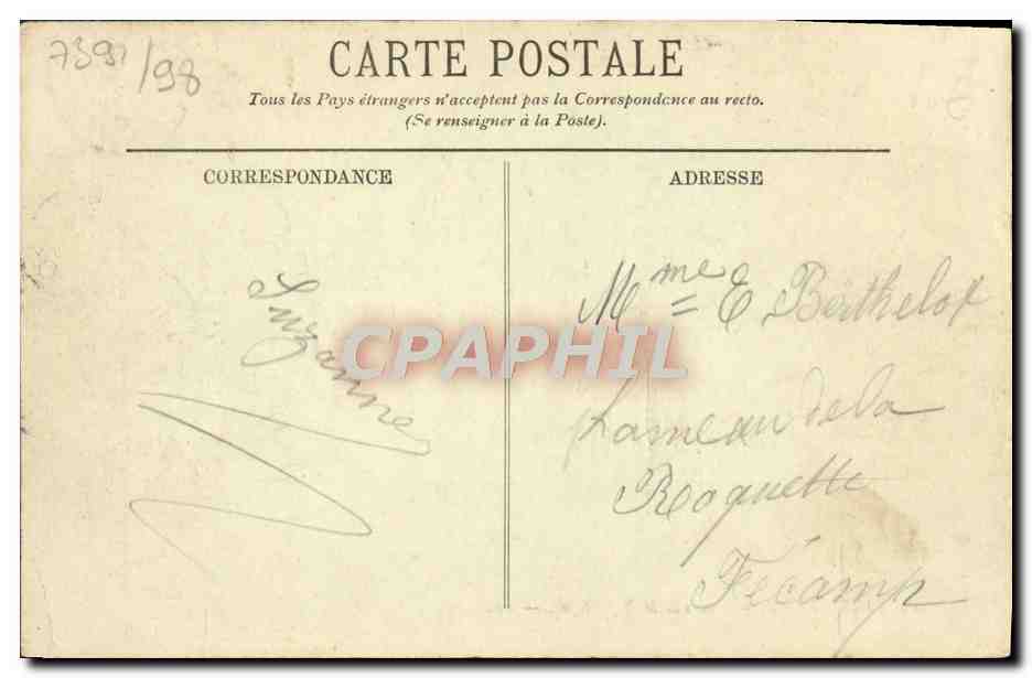 CPA Honfleur Cours de la Republique Enfants — Rückseite