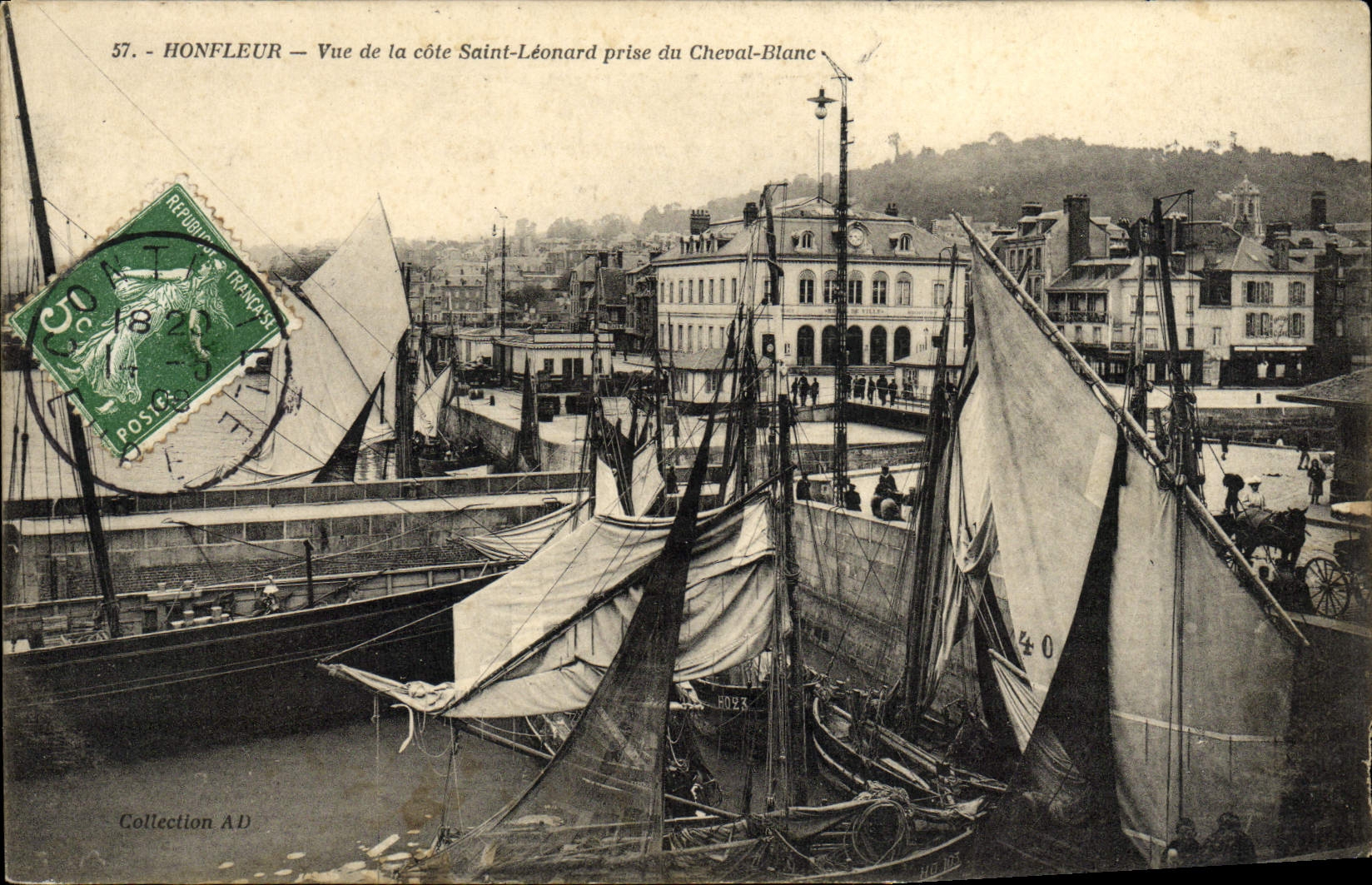 Honfleur — Vue de la côte Saint-Léonard prise du Cheval-Blanc — Collection A.D.