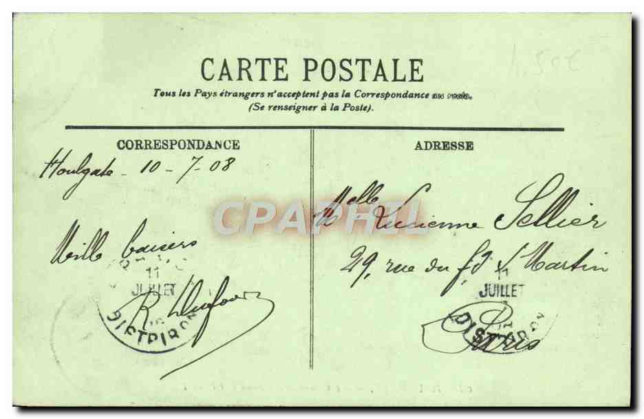 CPA Houlgate Le Casino et le Grand Hotel — Rückseite