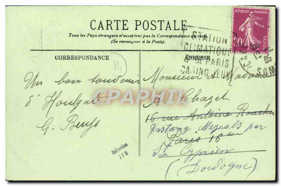 CPA Houlgate La Plage et le Casino — Rückseite