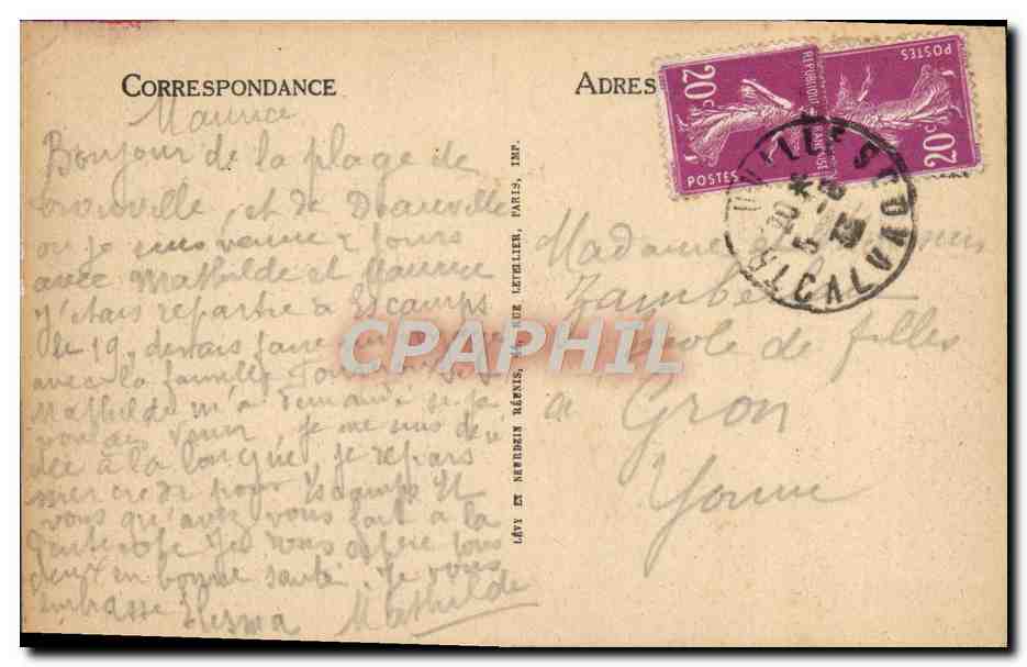 CPA Trouville la Reine des Plages La Plage  — Verso