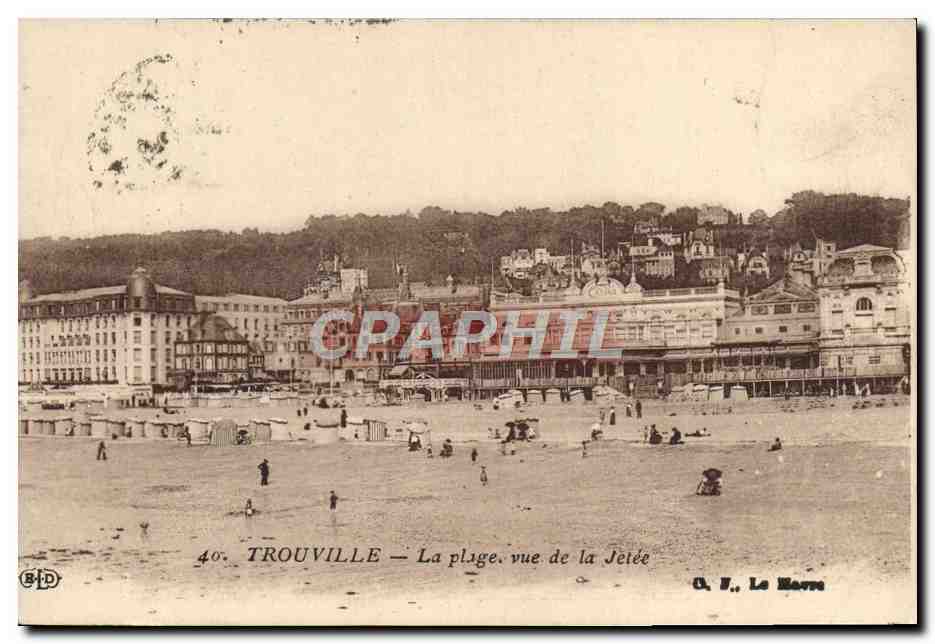 CPA Trouville La Plage vue de la Jetee 