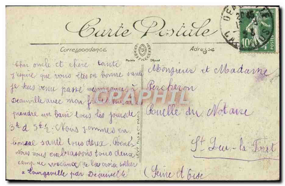 CPA Trouville La Plage et l'Hotel des Roches Noires — Rückseite