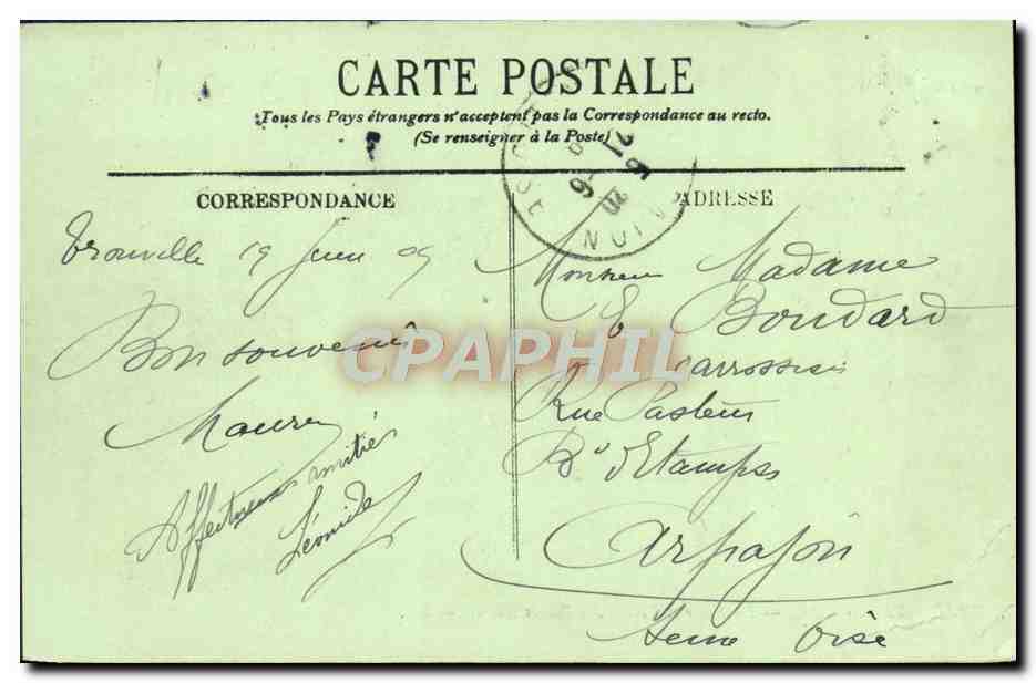 CPA Trouville La Plage et l'Hotel des Roches Noires Enfants — Verso