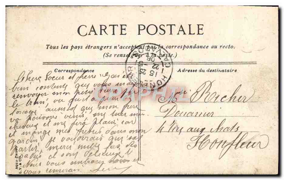 CPA Trouville Les Planches et le Casino — Verso