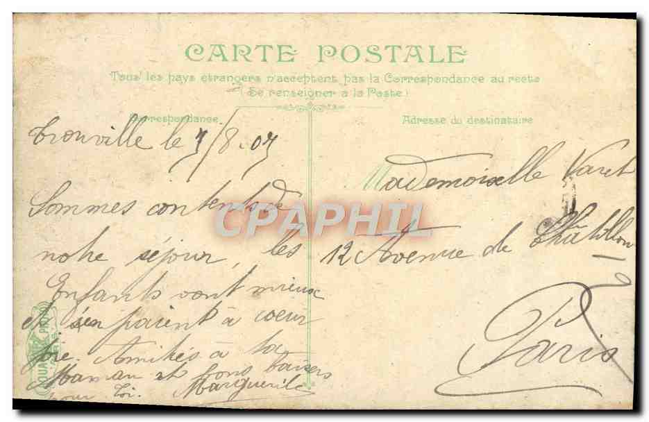 CPA Trouville Les Planches  — Verso