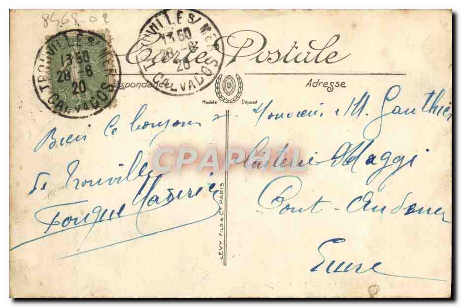 CPA Trouville Les Planches  — Verso